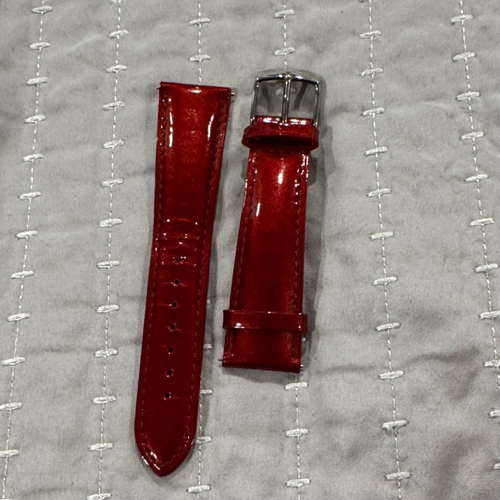 Michele 20 Red Leather Watch Strap